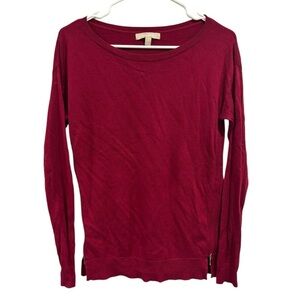 Banana Republic Women’s Sweater Red Pullover Zippers Wool Blend XS Cozy Winter